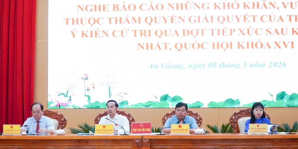 Đoàn đại biểu Quốc hội tỉnh An Giang nghe báo cáo khó khăn, vướng mắc của tỉnh