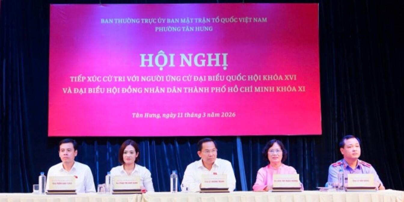 Tổng Thư ký Quốc hội, Chủ nhiệm Văn phòng Quốc hội Lê Quang Mạnh dự Hội nghị tiếp xúc cử tri phường Tân Hưng, TP. Hồ Chí Minh