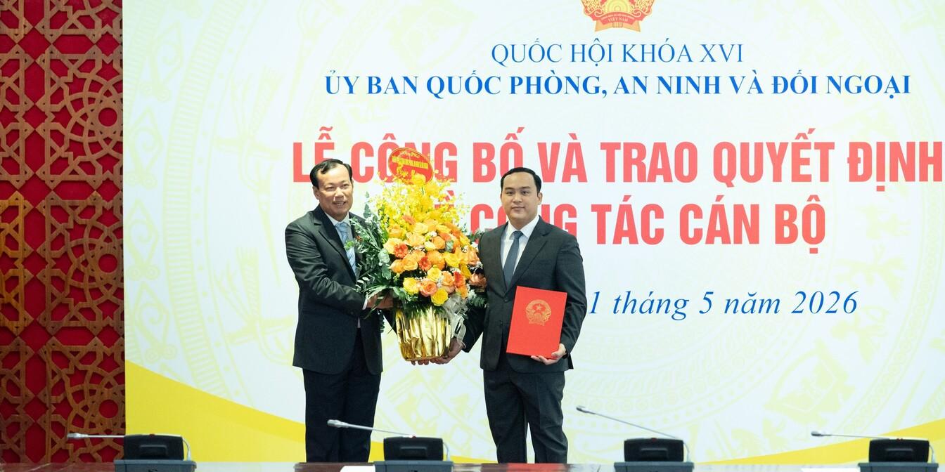 Lễ công bố, trao Quyết định bổ nhiệm Vụ trưởng Vụ Quốc phòng, An ninh và Đối ngoại