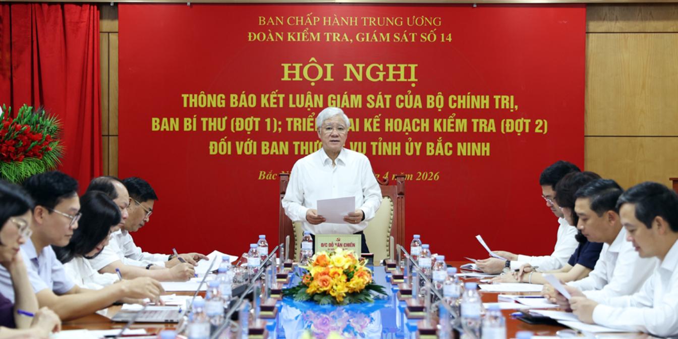 Thông báo kết luận giám sát đối với Ban Thường vụ Tỉnh ủy Bắc Ninh