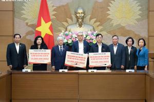 Phó Chủ tịch Thường trực Quốc hội Đỗ Văn Chiến dự Lễ trao kinh phí hỗ trợ của Thành phố Hà Nội cho 3 tỉnh Đắk Lắk, Lâm Đồng, Khánh Hoà