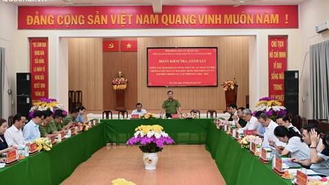 Thượng tướng Lê Tấn Tới kiểm tra công tác bảo đảm an ninh bầu cử tại Tây Ninh