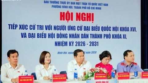 Tổng Thư ký Quốc hội, Chủ nhiệm Văn phòng Quốc hội Lê Quang Mạnh dự Hội nghị tiếp xúc cử tri phường Vĩnh Hội, TP. Hồ Chí Minh