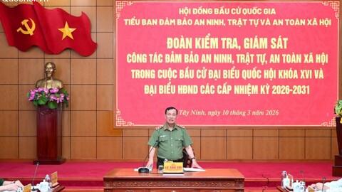 Thượng tướng Lê Tấn Tới: Tây Ninh phải chủ động 'từ sớm, từ xa', bảo vệ tuyệt đối ngày bầu cử