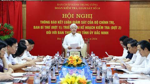 Thông báo kết luận giám sát đối với Ban Thường vụ Tỉnh ủy Bắc Ninh