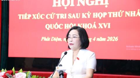 Phó Chủ tịch Quốc hội Nguyễn Thị Thanh tiếp xúc cử tri tỉnh Ninh Bình