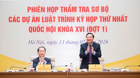 [Ảnh] Ủy ban Pháp luật và Tư pháp tổ chức Phiên họp thẩm tra sơ bộ các dự án luật trình Kỳ họp thứ Nhất, Quốc hội khóa XVI