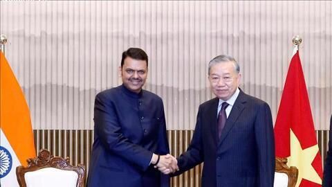 Tổng Bí thư, Chủ tịch nước Tô Lâm tiếp Thủ hiến bang Maharashtra Devendra Fadnavis