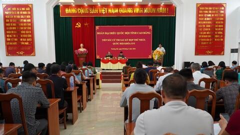 Đoàn đại biểu Quốc hội tỉnh Cao Bằng tiếp xúc cử tri tại xã Trường Hà sau kỳ họp thứ nhất, Quốc hội khoá XVI