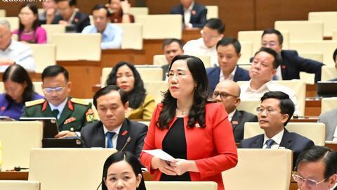 Đại biểu Quốc hội tỉnh Thái Nguyên phát biểu thảo luận về kết quả thực hiện kế hoạch phát triển kinh tế - xã hội