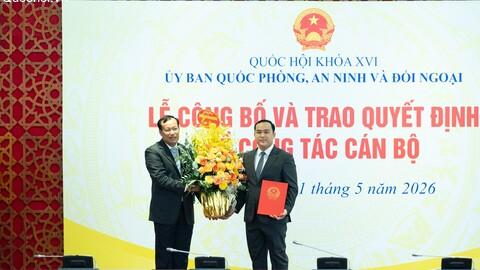 Lễ công bố, trao Quyết định bổ nhiệm Vụ trưởng Vụ Quốc phòng, An ninh và Đối ngoại