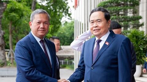 Chủ tịch Quốc hội Trần Thanh Mẫn hội kiến Thủ tướng Vương quốc Campuchia Hun Manet