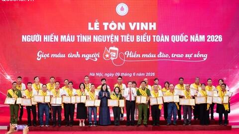 Chủ tịch Quốc hội dự Lễ tôn vinh người hiến máu tình nguyện tiêu biểu toàn quốc năm 2026