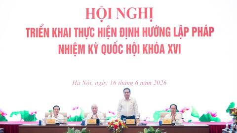 Chủ tịch Quốc hội Trần Thanh Mẫn chủ trì Hội nghị triển khai thực hiện Định hướng lập pháp nhiệm kỳ Quốc hội khóa XVI