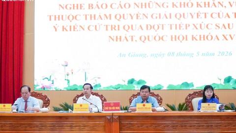 Đoàn đại biểu Quốc hội tỉnh An Giang nghe báo cáo khó khăn, vướng mắc của tỉnh