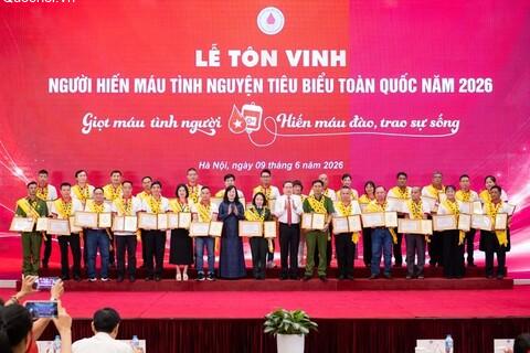Chủ tịch Quốc hội dự Lễ tôn vinh người hiến máu tình nguyện tiêu biểu toàn quốc năm 2026