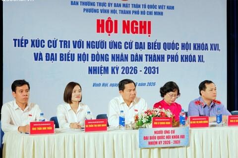 Tổng Thư ký Quốc hội, Chủ nhiệm Văn phòng Quốc hội Lê Quang Mạnh dự Hội nghị tiếp xúc cử tri phường Vĩnh Hội, TP. Hồ Chí Minh