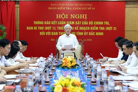 Thông báo kết luận giám sát đối với Ban Thường vụ Tỉnh ủy Bắc Ninh