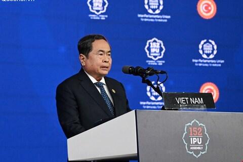 Chủ tịch Quốc hội Trần Thanh Mẫn dự và phát biểu tại Phiên thảo luận chung Đại hội đồng IPU-152