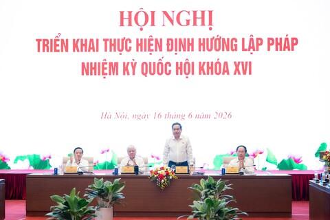 Chủ tịch Quốc hội Trần Thanh Mẫn chủ trì Hội nghị triển khai thực hiện Định hướng lập pháp nhiệm kỳ Quốc hội khóa XVI