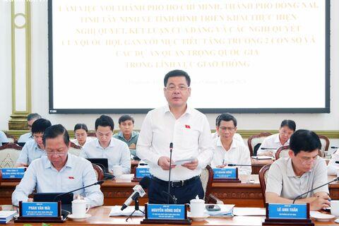 Phó Chủ tịch Quốc hội Nguyễn Hồng Diên làm việc với UBND TP. Hồ Chí Minh, TP. Đồng Nai và tỉnh Tây Ninh