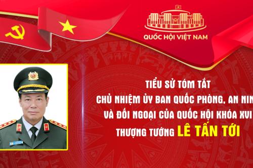 Tiểu sử tóm tắt Chủ nhiệm Ủy ban Quốc phòng, An ninh và Đối ngoại khóa XVI, Thượng tướng Lê Tấn Tới