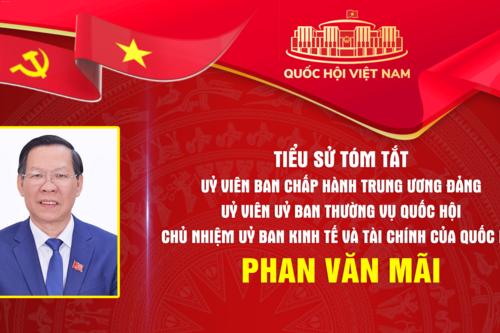Tiểu sử tóm tắt của Chủ nhiệm Uỷ ban Kinh tế và Tài chính của Quốc hội khoá XVI Phan Văn Mãi