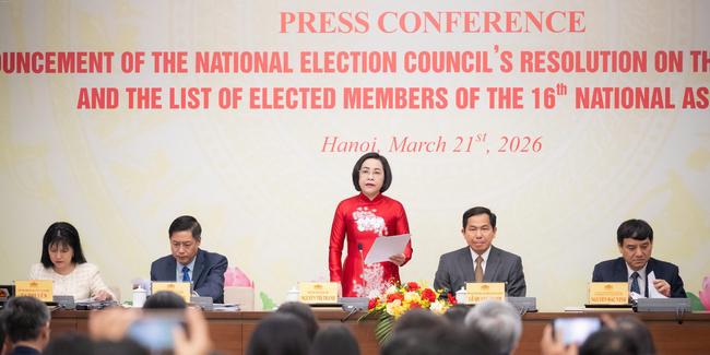 Phó Chủ tịch Quốc hội Nguyễn Thị Thanh chủ trì Họp báo công bố danh sách 500 người trúng cử ĐBQH khóa XVI