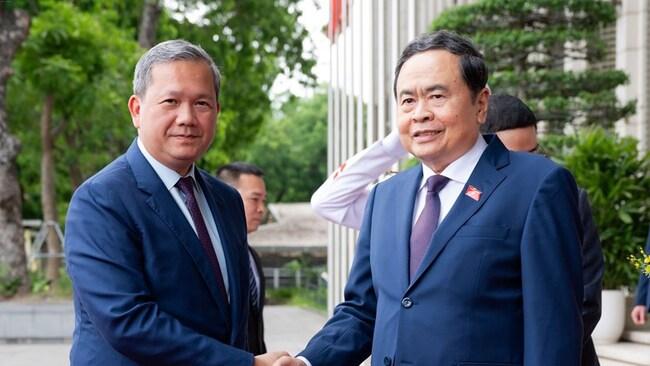 Chủ tịch Quốc hội Trần Thanh Mẫn hội kiến Thủ tướng Vương quốc Campuchia Hun Manet