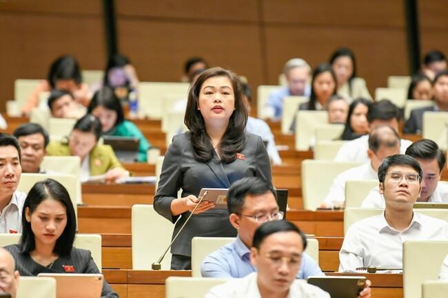 ĐBQH Đoàn Thị Lê An phát biểu tại hội trường về dự thảo Luật sửa đổi, bổ sung một số điều của Luật Trợ giúp pháp lý