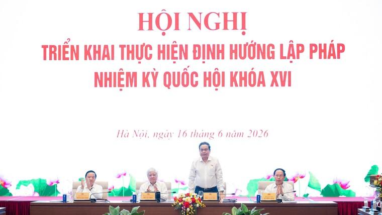 Chủ tịch Quốc hội Trần Thanh Mẫn chủ trì Hội nghị triển khai thực hiện Định hướng lập pháp nhiệm kỳ Quốc hội khóa XVI