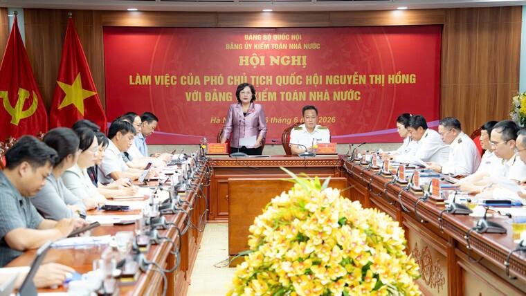 Phó Chủ tịch Quốc hội Nguyễn Thị Hồng làm việc với Đảng uỷ Kiểm toán nhà nước