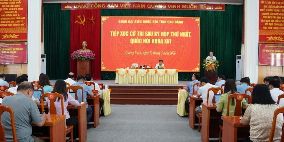 Đoàn đại biểu Quốc hội tỉnh Cao Bằng tiếp xúc cử tri sau Kỳ họp thứ nhất, Quốc hội khóa XVI tại xã Quảng Uyên