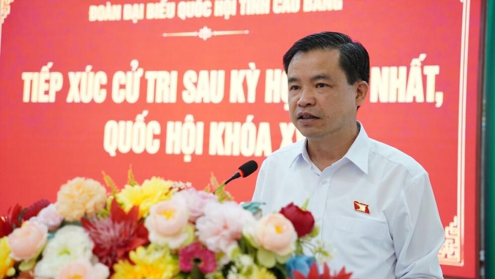 Đoàn đại biểu Quốc hội tỉnh Cao Bằng tiếp xúc cử tri tại xã Trùng Khánh sau Kỳ họp thứ nhất, Quốc hội khóa XVI