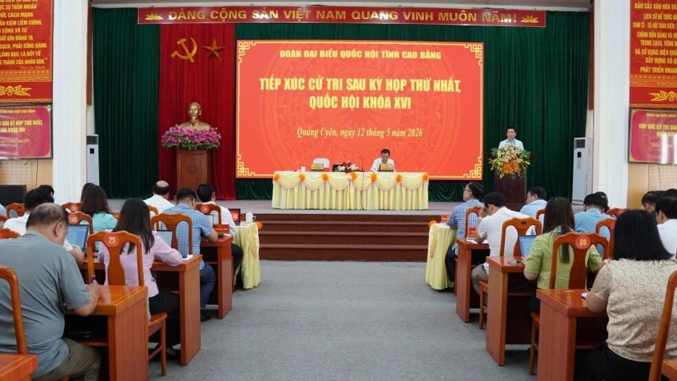 Đoàn đại biểu Quốc hội tỉnh Cao Bằng tiếp xúc cử tri sau Kỳ họp thứ nhất, Quốc hội khóa XVI tại xã Quảng Uyên