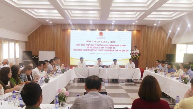 Hội thảo khoa học "Chính sách, pháp luật về quyền dân sự, chính trị và tư pháp đối với đồng bào dân tộc thiểu số"