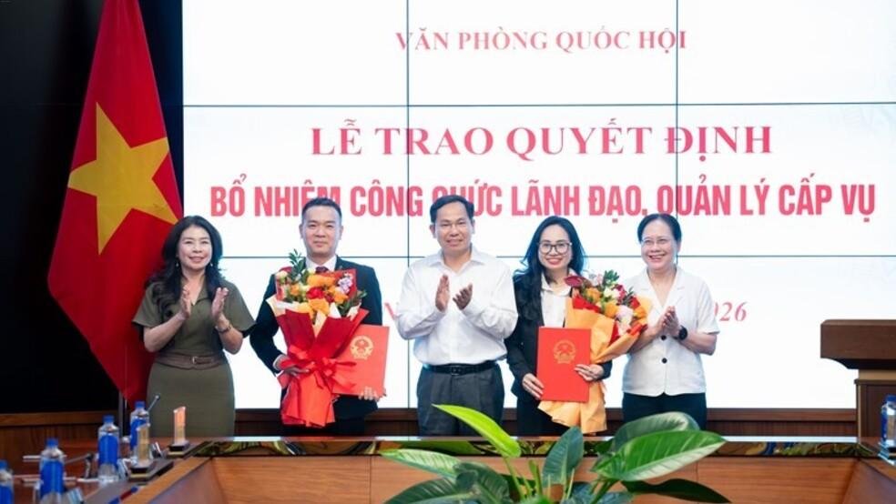Lễ công bố, trao Quyết định bổ nhiệm Vụ trưởng Vụ Tổng hợp và Vụ trưởng Vụ Quan hệ quốc tế, Văn phòng Quốc hội