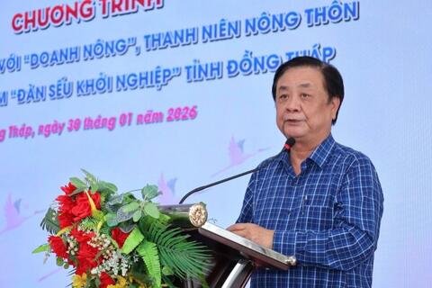 Phó Chủ tịch Quốc hội Lê Minh Hoan đối thoại với thanh niên nông thôn tỉnh Đồng Tháp