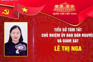 Tiểu sử Chủ nhiệm Ủy ban Dân nguyện và Giám sát Lê Thị Nga