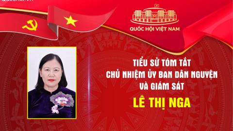 Tiểu sử Chủ nhiệm Ủy ban Dân nguyện và Giám sát Lê Thị Nga